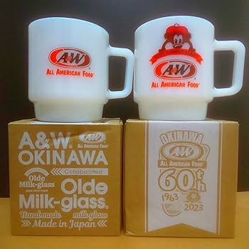 Amazon | ノーブランド品 A&W沖縄60thオールドミルクガラス